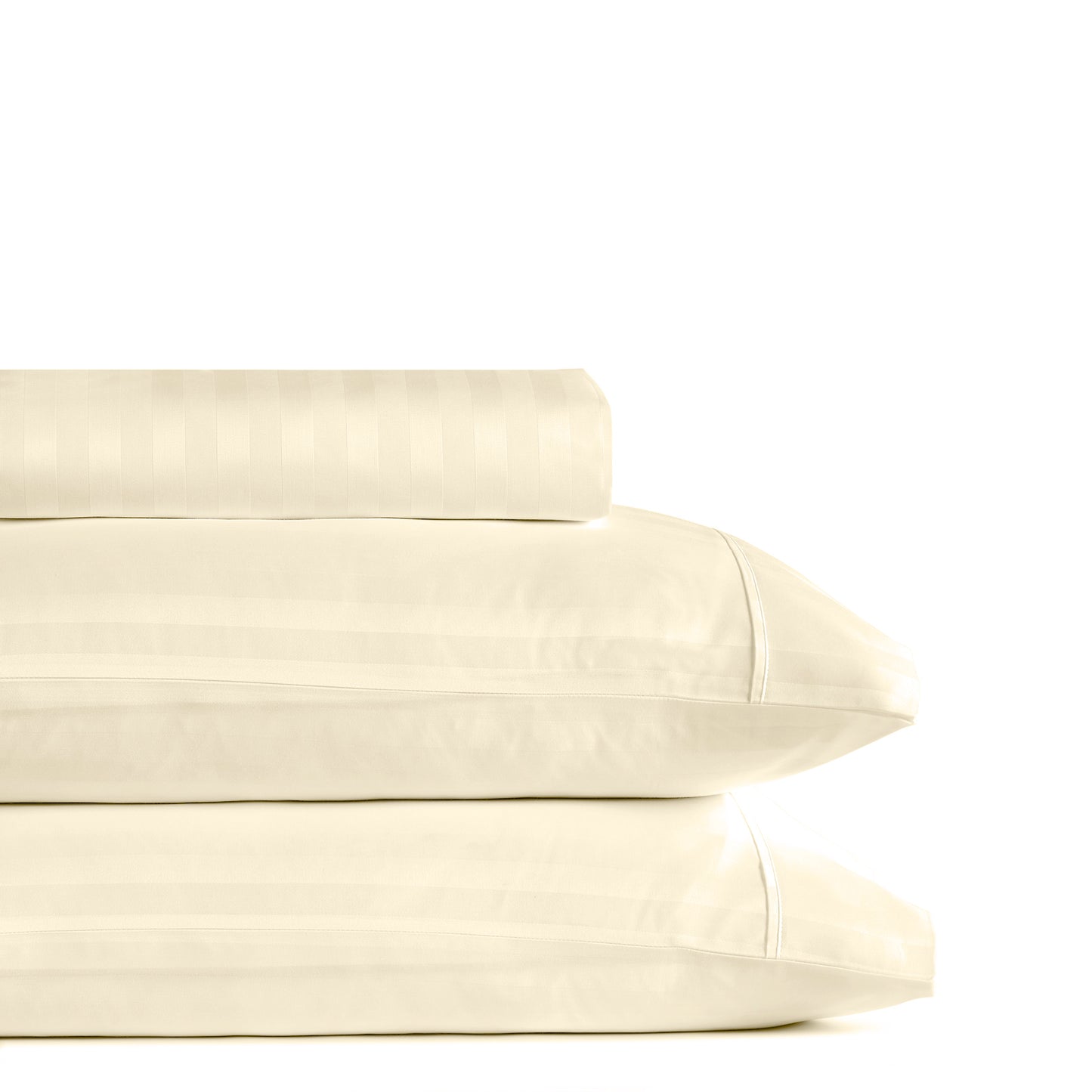 Royal Comfort 1200TC COTTON STRIPE -3PC FITTED COMBO SETS QUEEN SAND