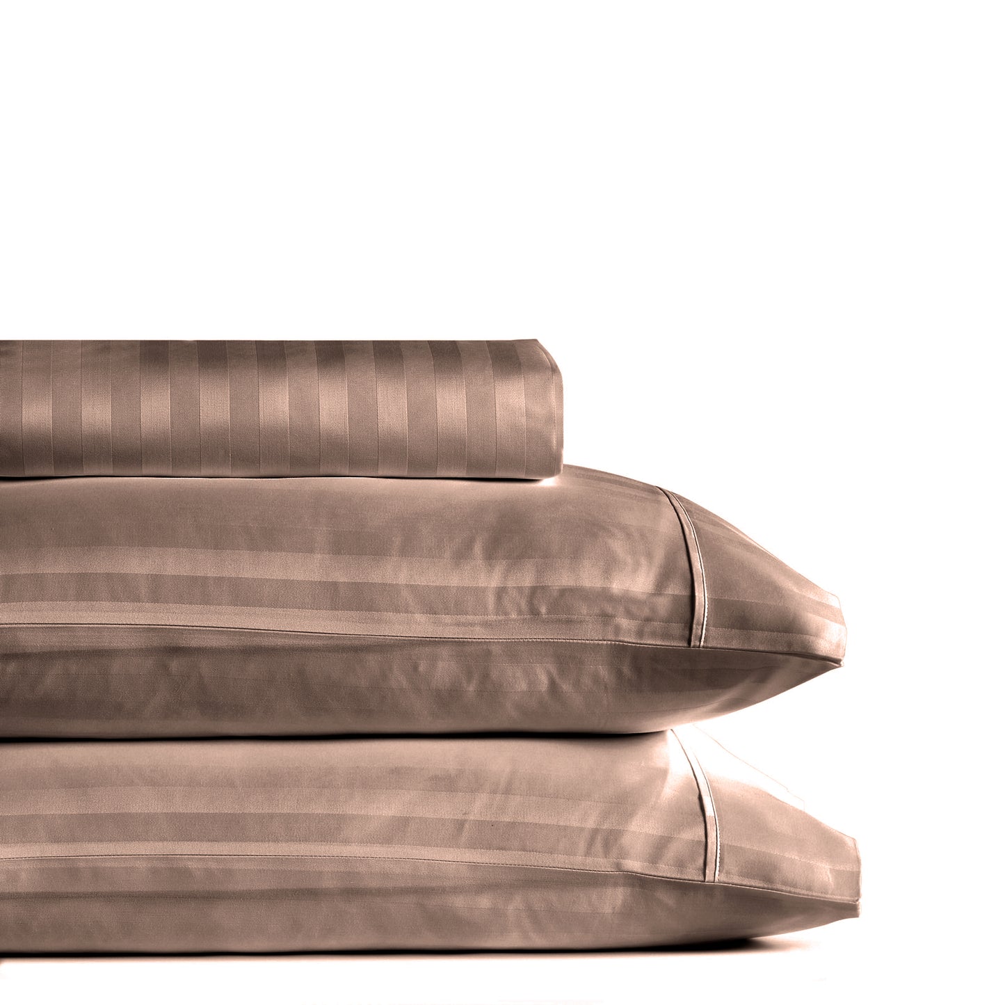 Royal Comfort 1200TC COTTON STRIPE -3PC FITTED COMBO SETS KING CHARCOAL