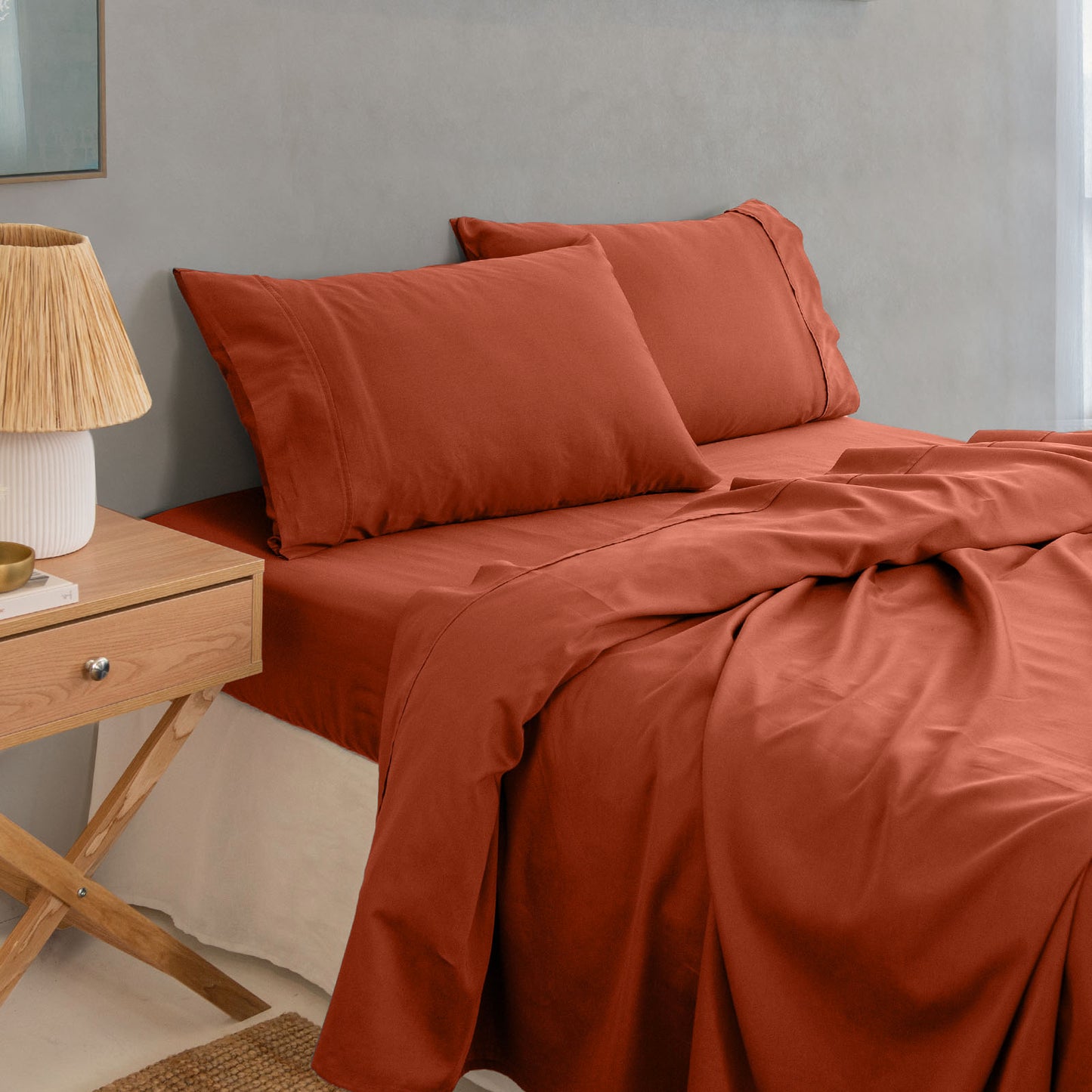 Royal Comfort - Balmain 1000TC Bamboo cotton Sheet Sets (King) - Cinnamon