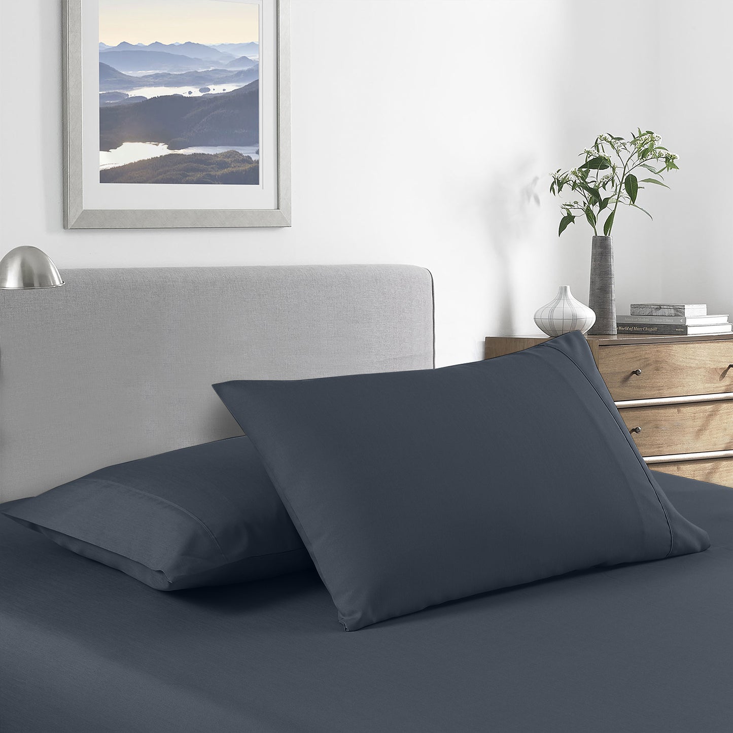 Royal Comfort Bamboo Cooling 2000TC Sheet Set Queen - Charcoal