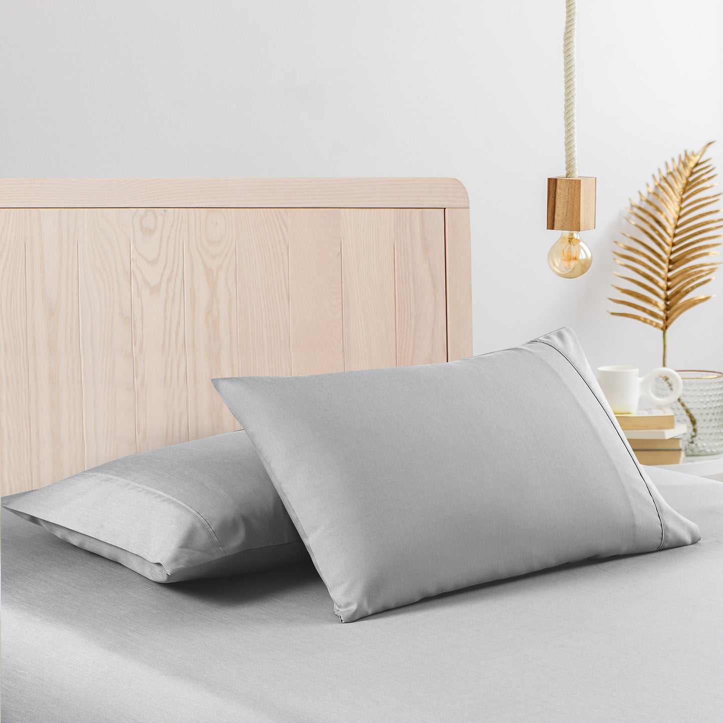 Casa Decor Bamboo Cooling 2000 TC Sheet Set Single Stonewash Grey