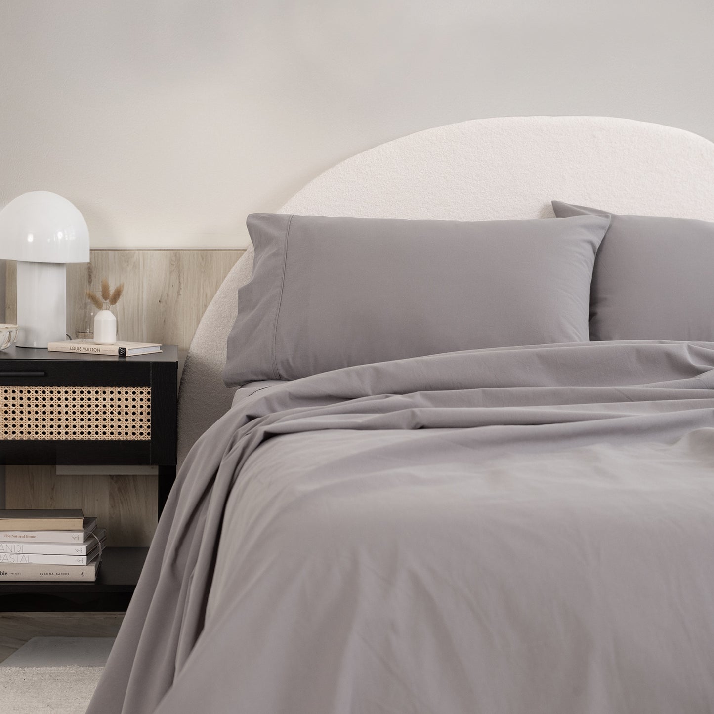 Royal Comfort Vintage Washed 100 % Cotton Sheet Set Single - Grey