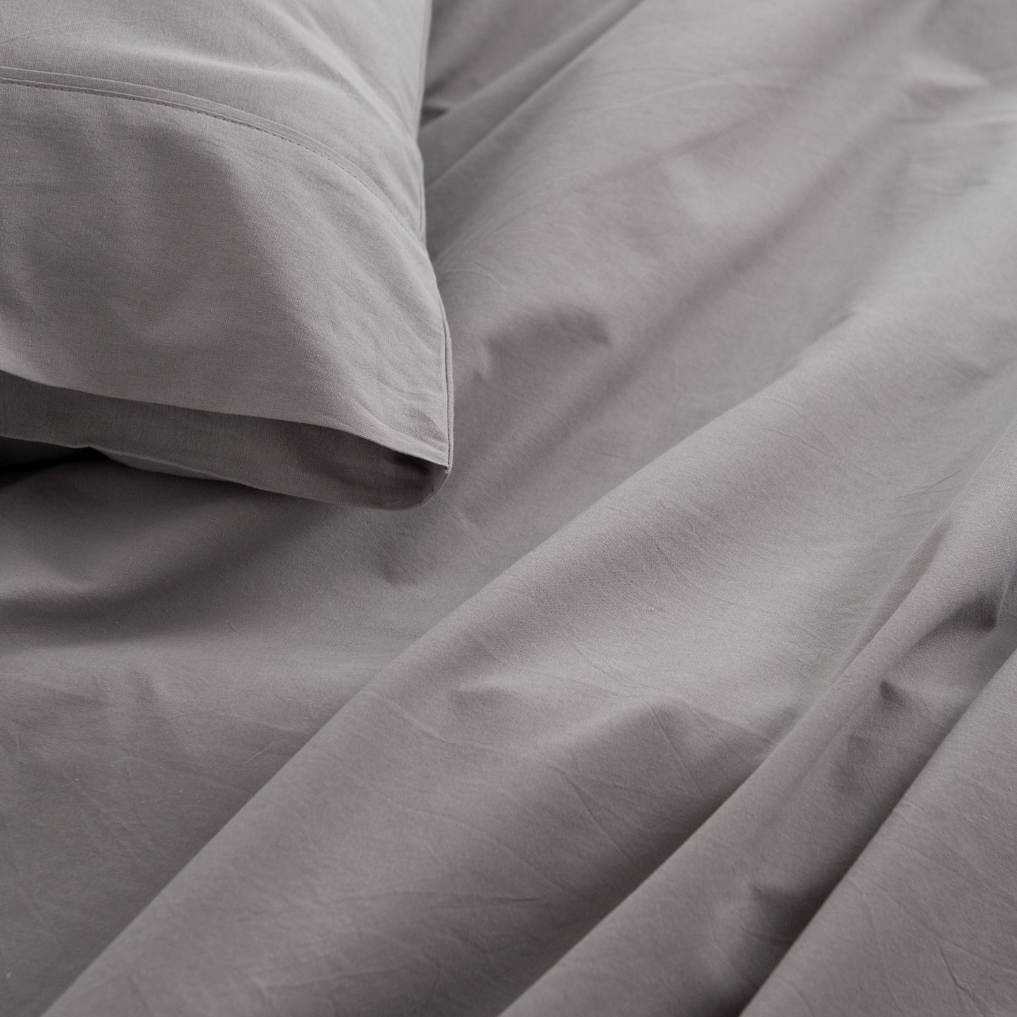 Royal Comfort Vintage Washed 100 % Cotton Sheet Set Single - Grey