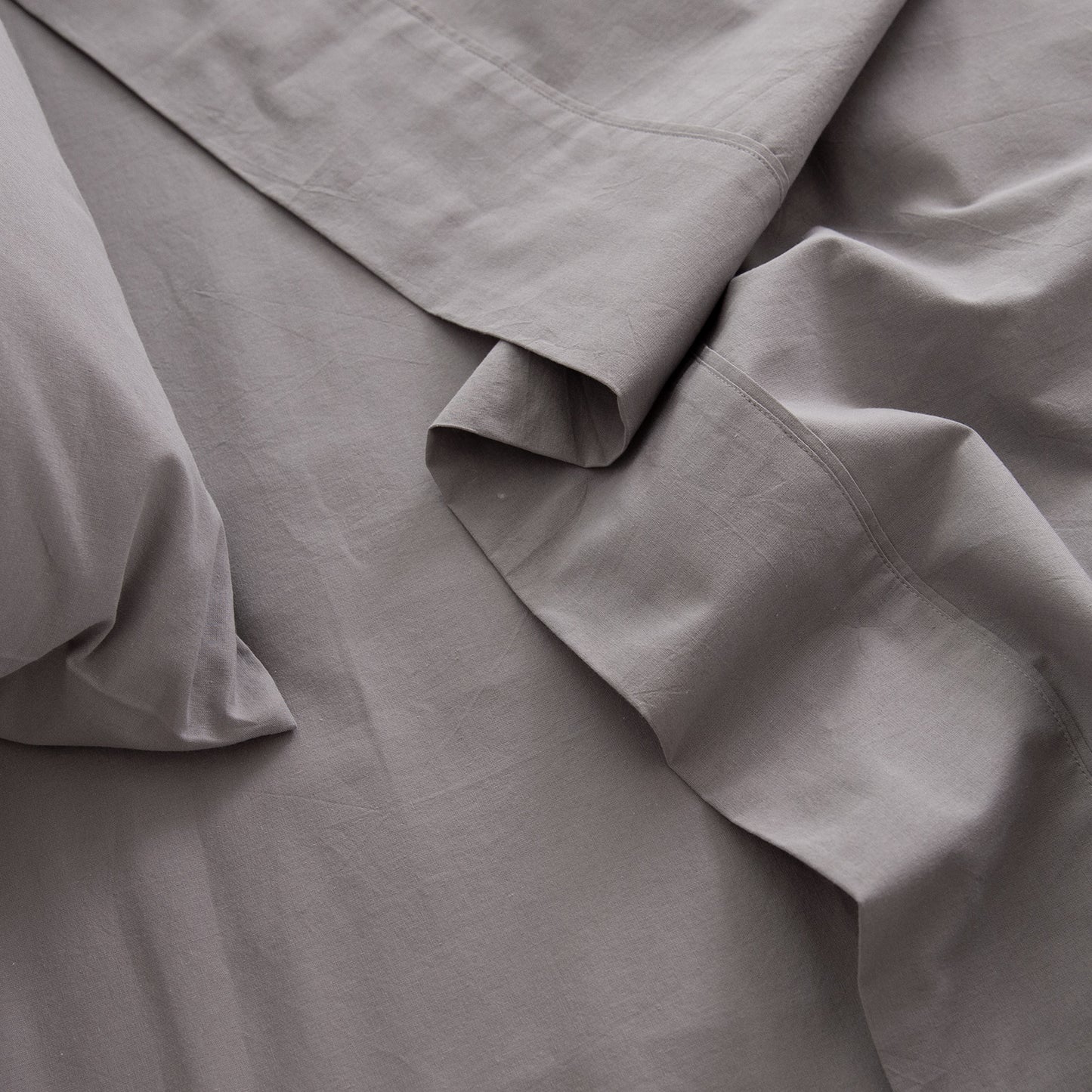 Royal Comfort Vintage Washed 100 % Cotton Sheet Set Single - Grey