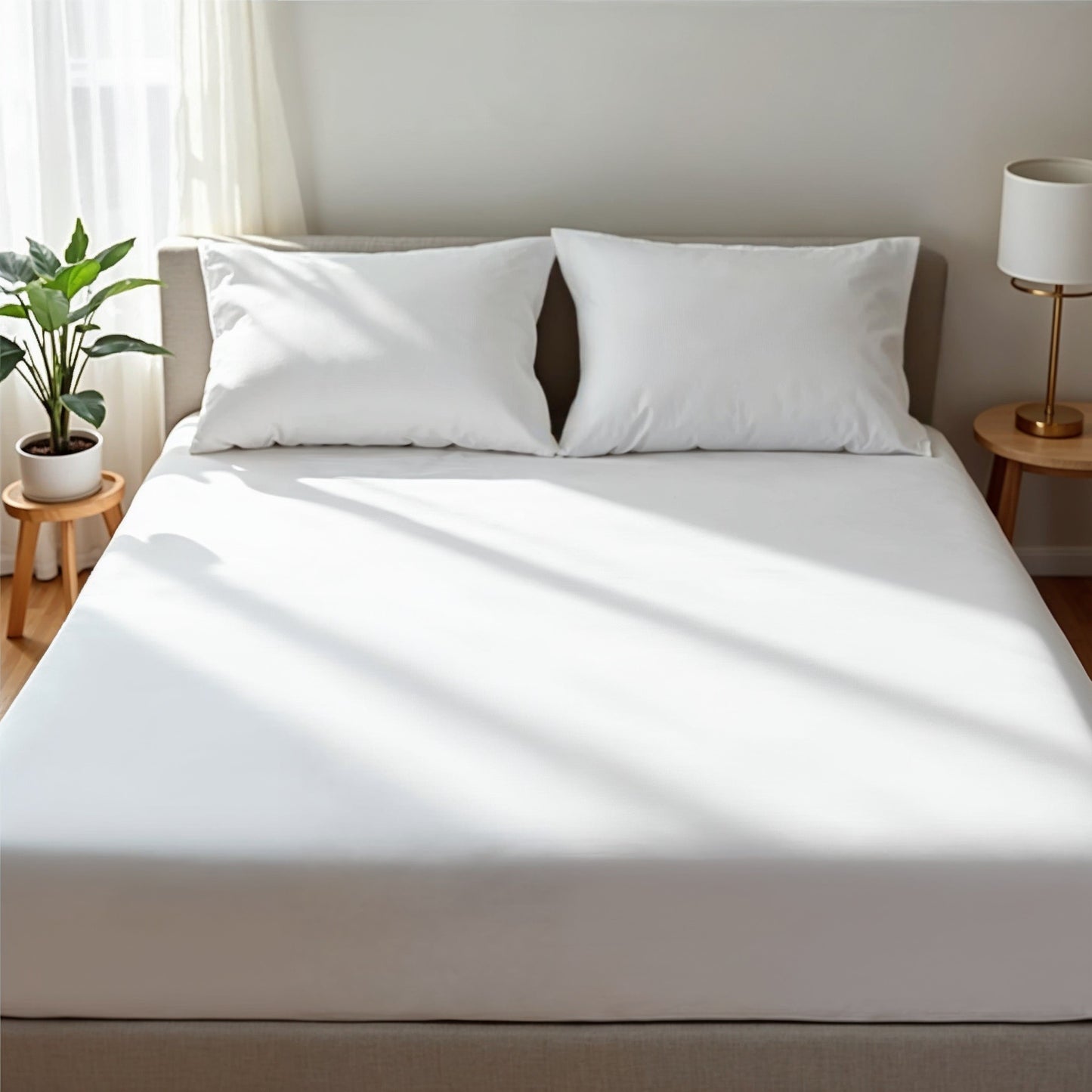 Royal Comfort 1500 TC Cotton Rich Fitted sheet 3 PC Set Queen-White
