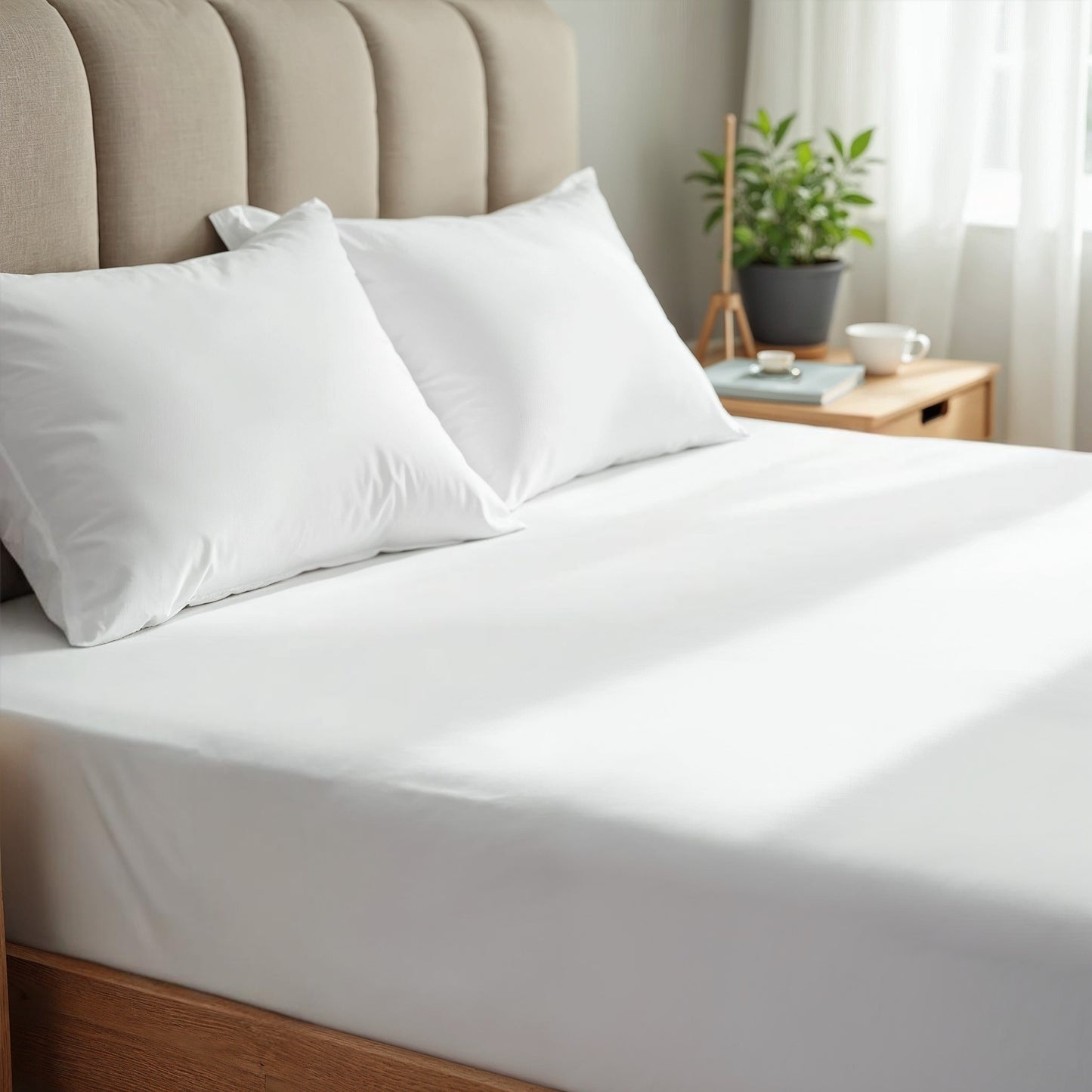 Royal Comfort 1500 TC Cotton Rich Fitted sheet 3 PC Set Queen-White