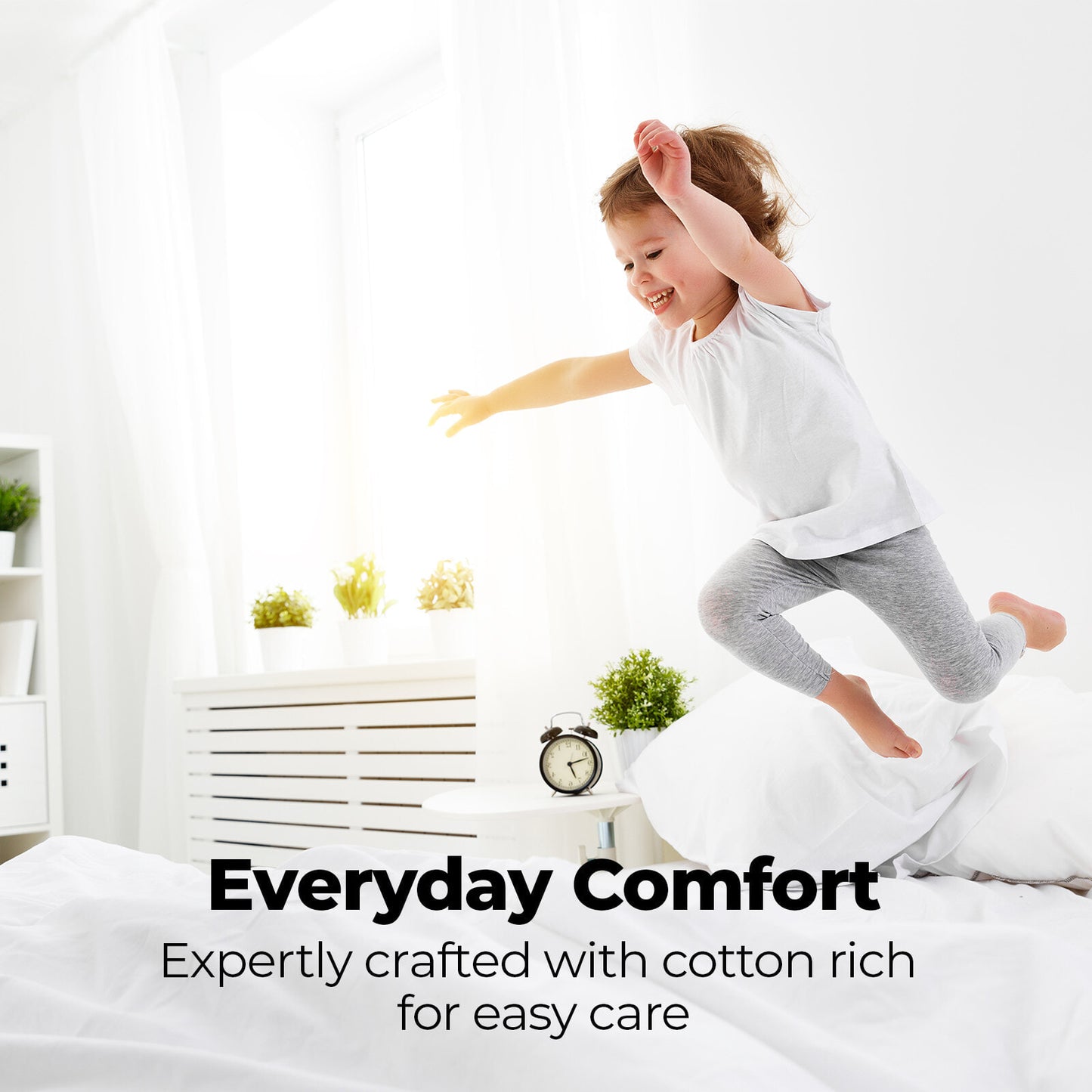 Royal Comfort 1500 TC Cotton Rich Fitted sheet 3 PC Set Queen-White
