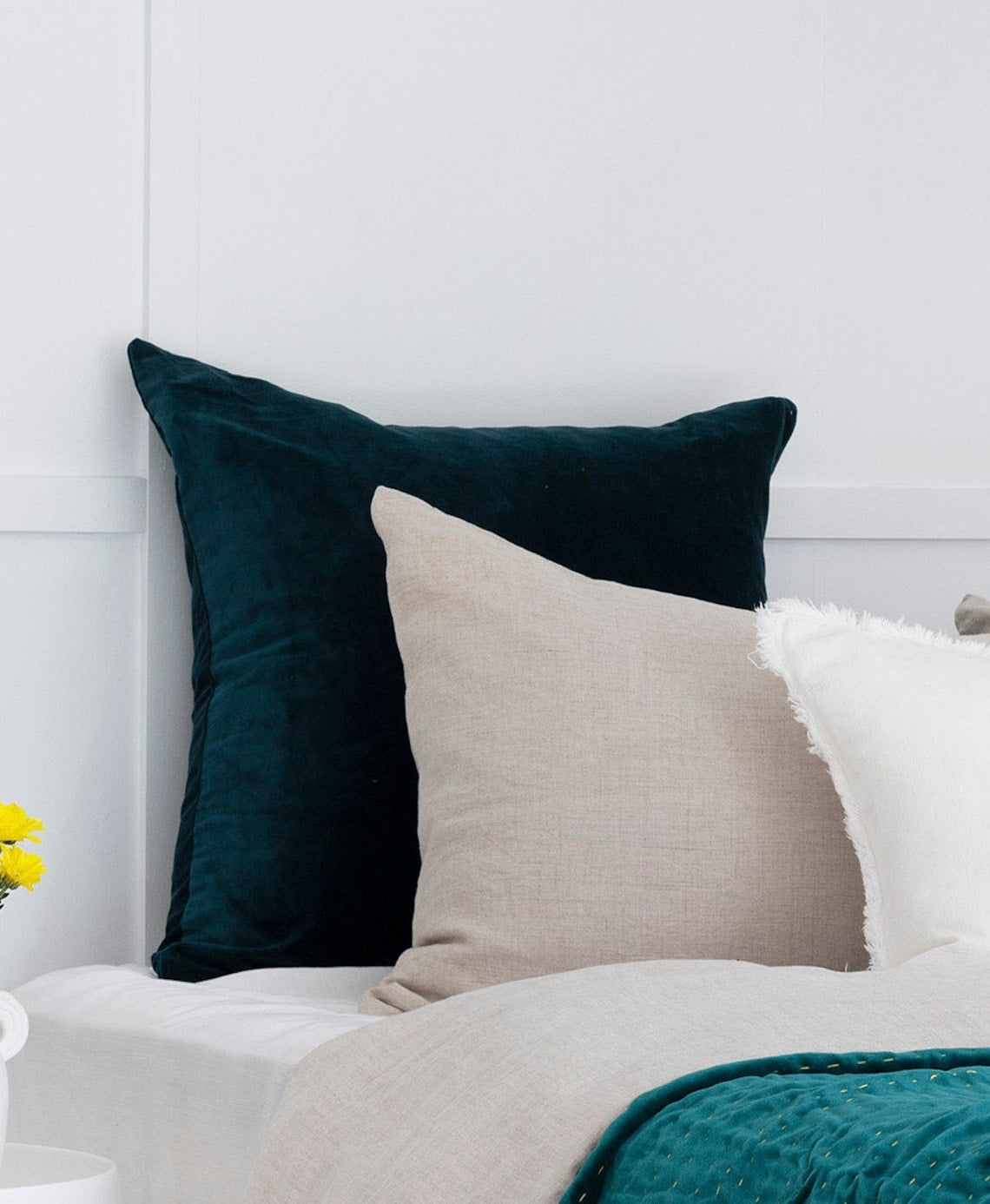 Luxury Velvet Pillow Cover, Soft Velvet Cushion Cover, Luxury Velvet Cushion covers, Velvet Pillow Case, Velvet Lumbar Cover - Dark Green - DecorHouse.com.au