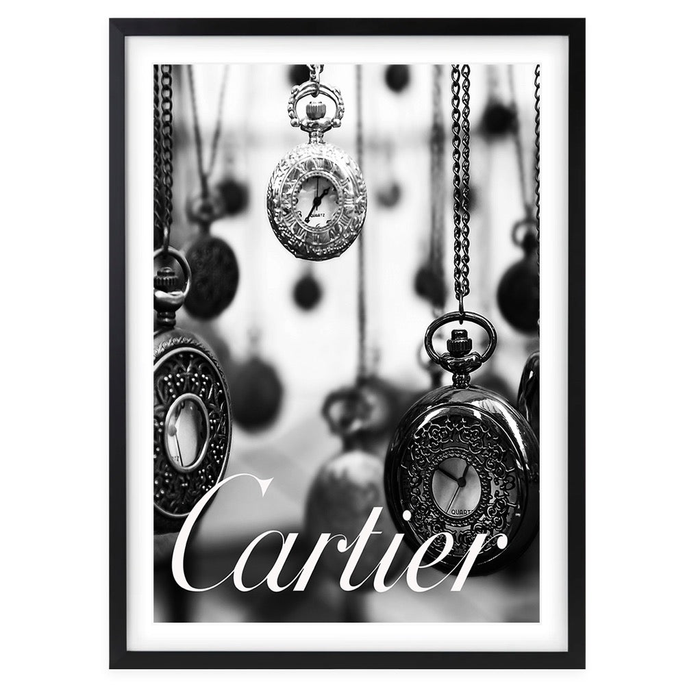 Wall Art's Cartier Clocks Framed A1 Art Print - DecorHouse.com.au