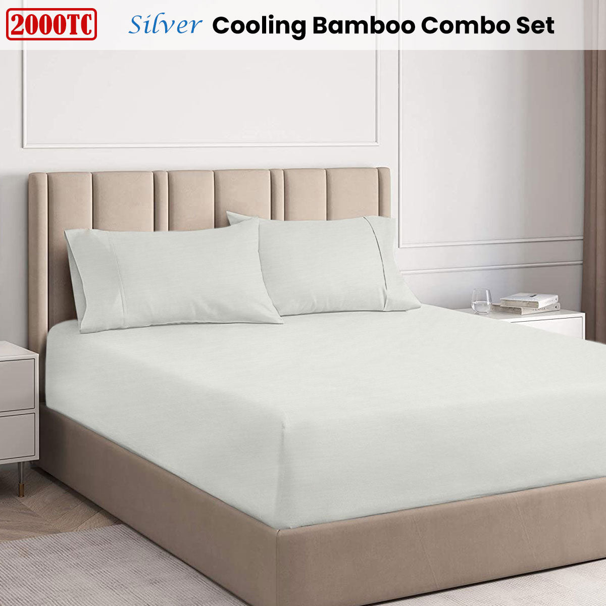 Ramesses Silver 2000TC Cooling Bamboo Combo Set Single