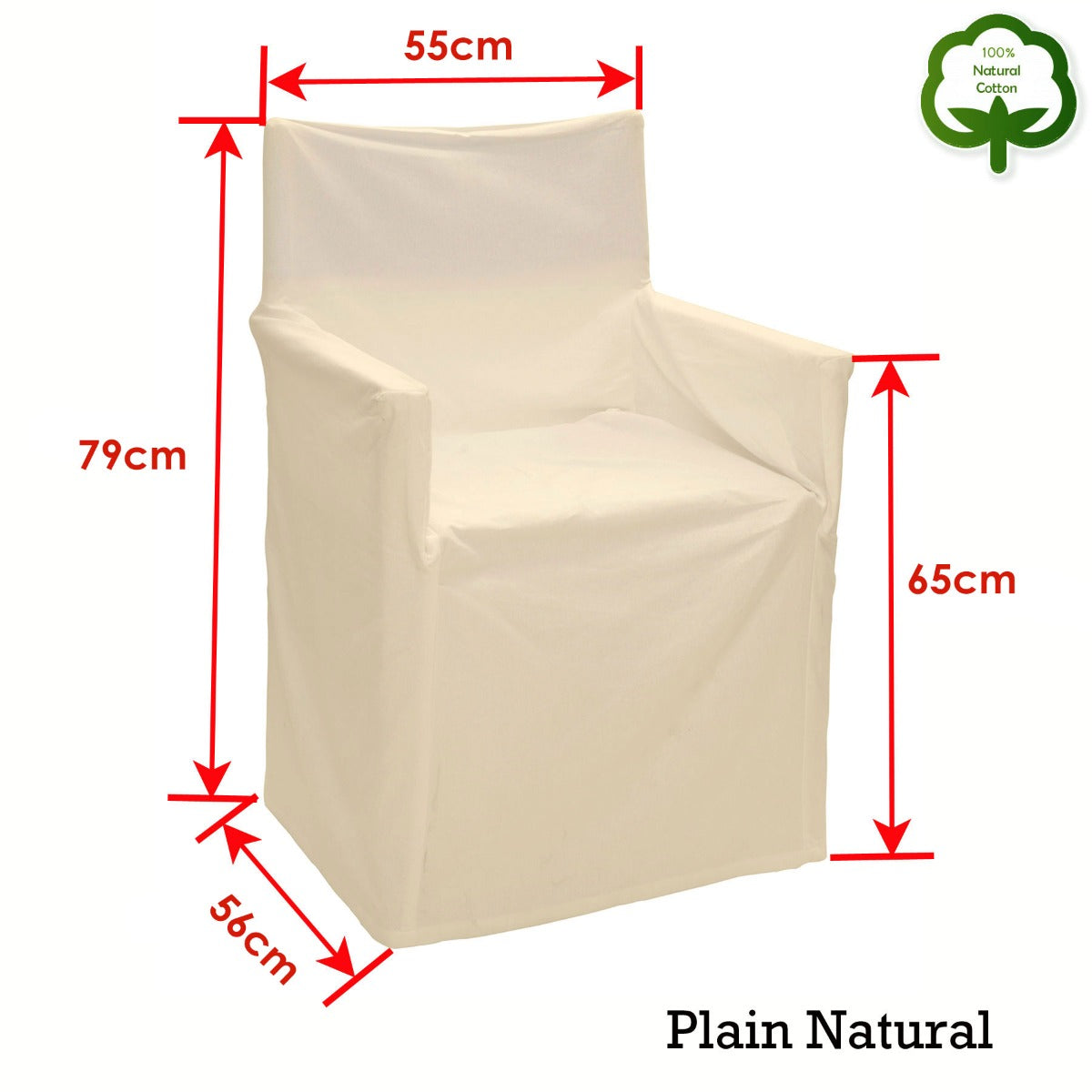 Rans Alfresco 100% Cotton Director Chair Cover - Plain Natural - DecorHouse.com.au