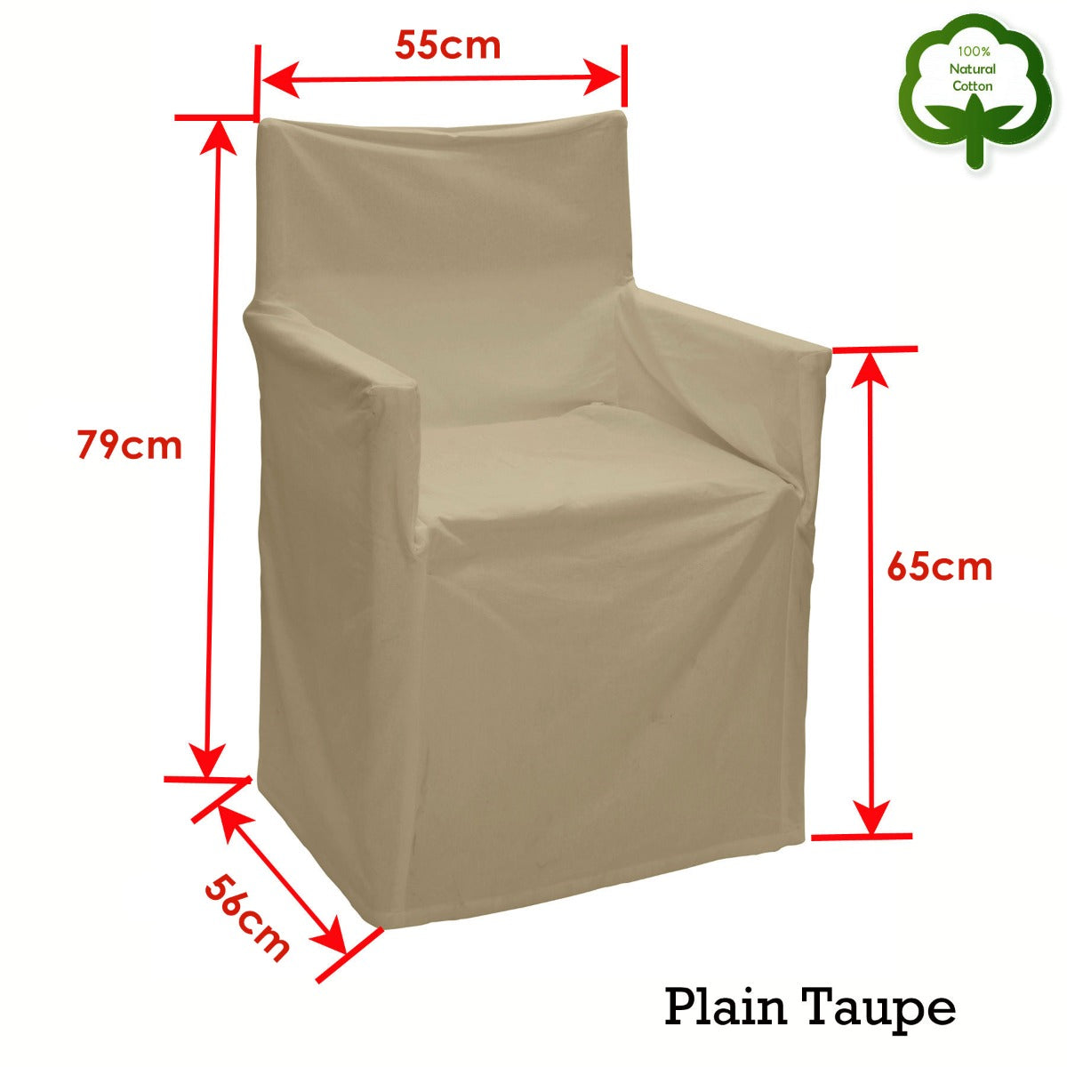 Rans Alfresco 100% Cotton Director Chair Cover - Plain Taupe - DecorHouse.com.au