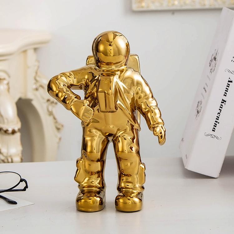 Salute Astronaut Ceramic Vase - Tabletop Decor with Dried Flowers - Silver