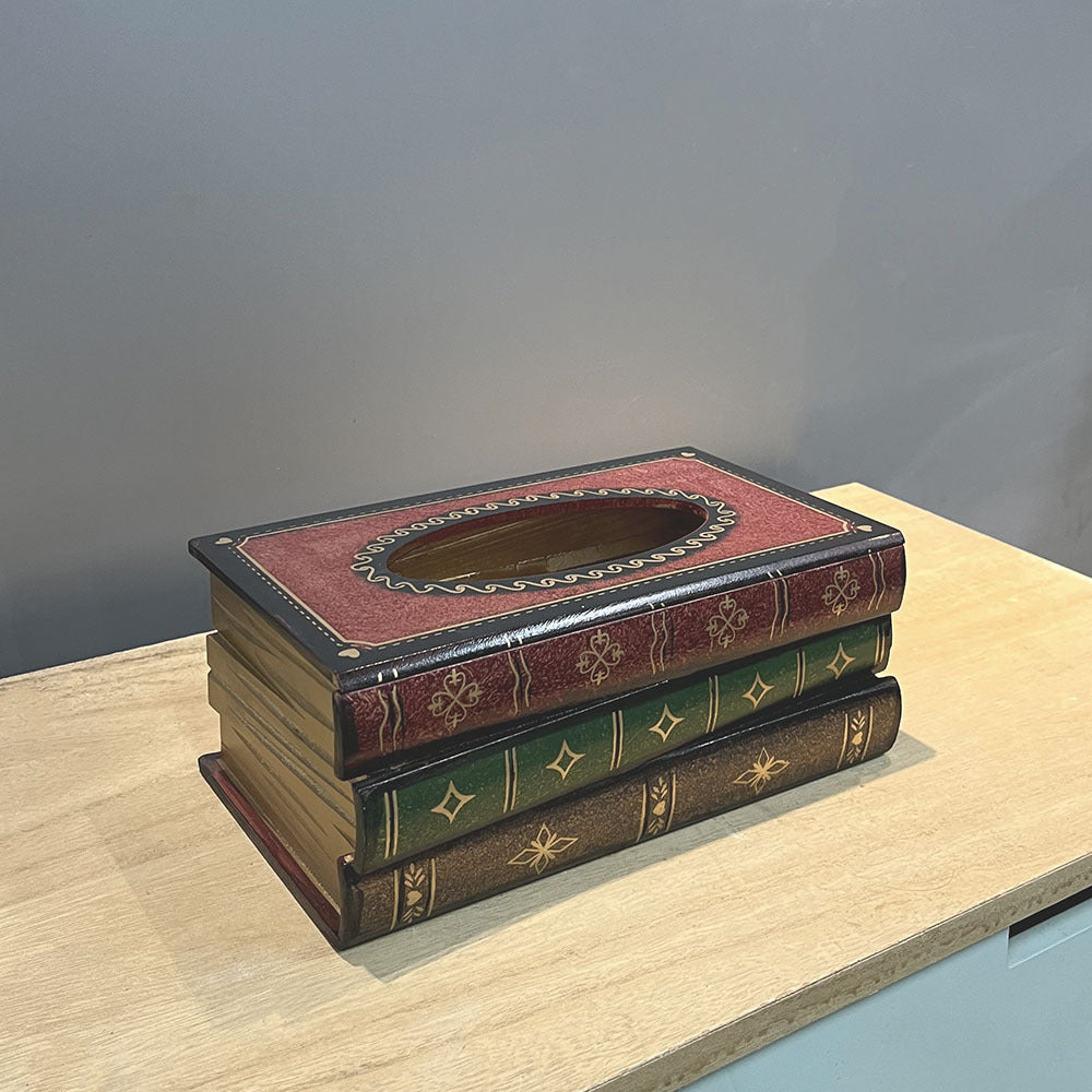 1 x Dark Red Book Tissue box cover