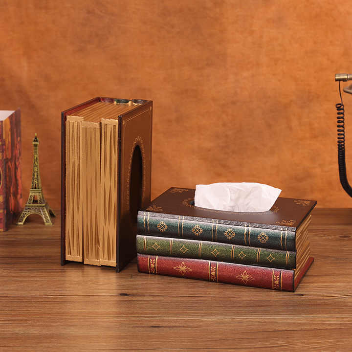 1 x Dark Red Book Tissue box cover