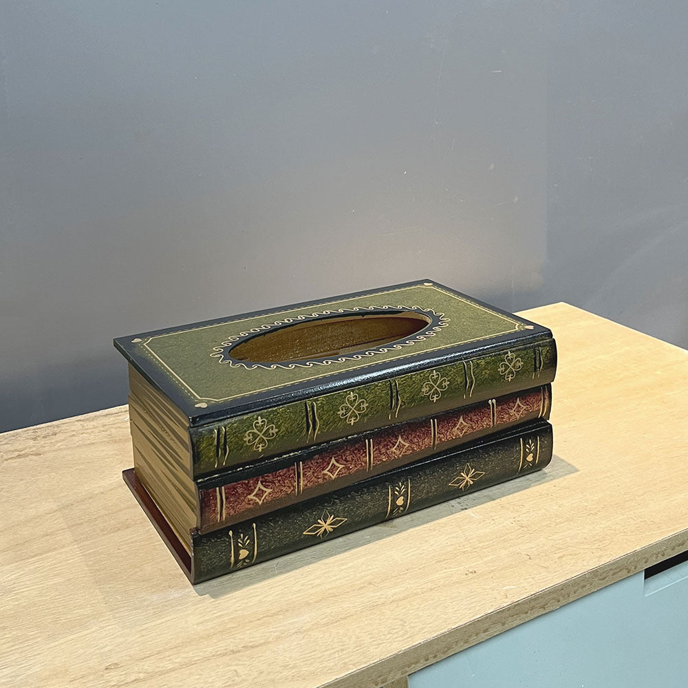1 x Dark Green Book Tissue box cover