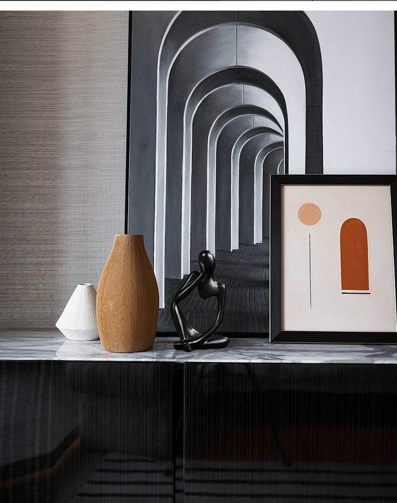 Nordic Abstract Resin Figurine - Modern Minimalist Home Decor Sculpture(Black)