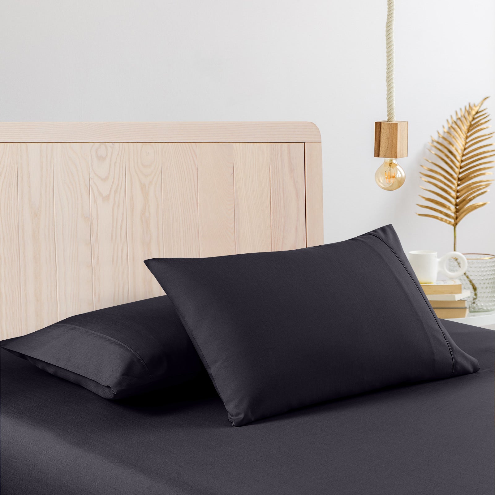 Casa Decor Bamboo Cooling  2000 TC Sheet Set Single Charcoal