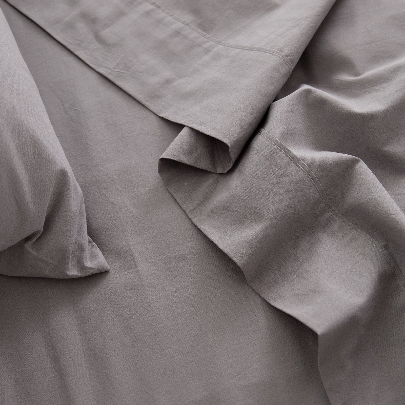 Royal Comfort Vintage Washed 100 % Cotton Sheet Set Single - Grey