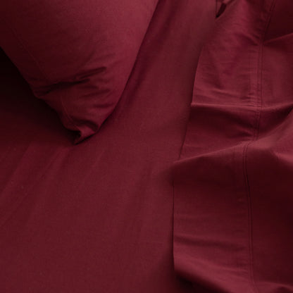 Royal Comfort Vintage Washed 100% Cotton Sheet Set Queen- Mulled Wine