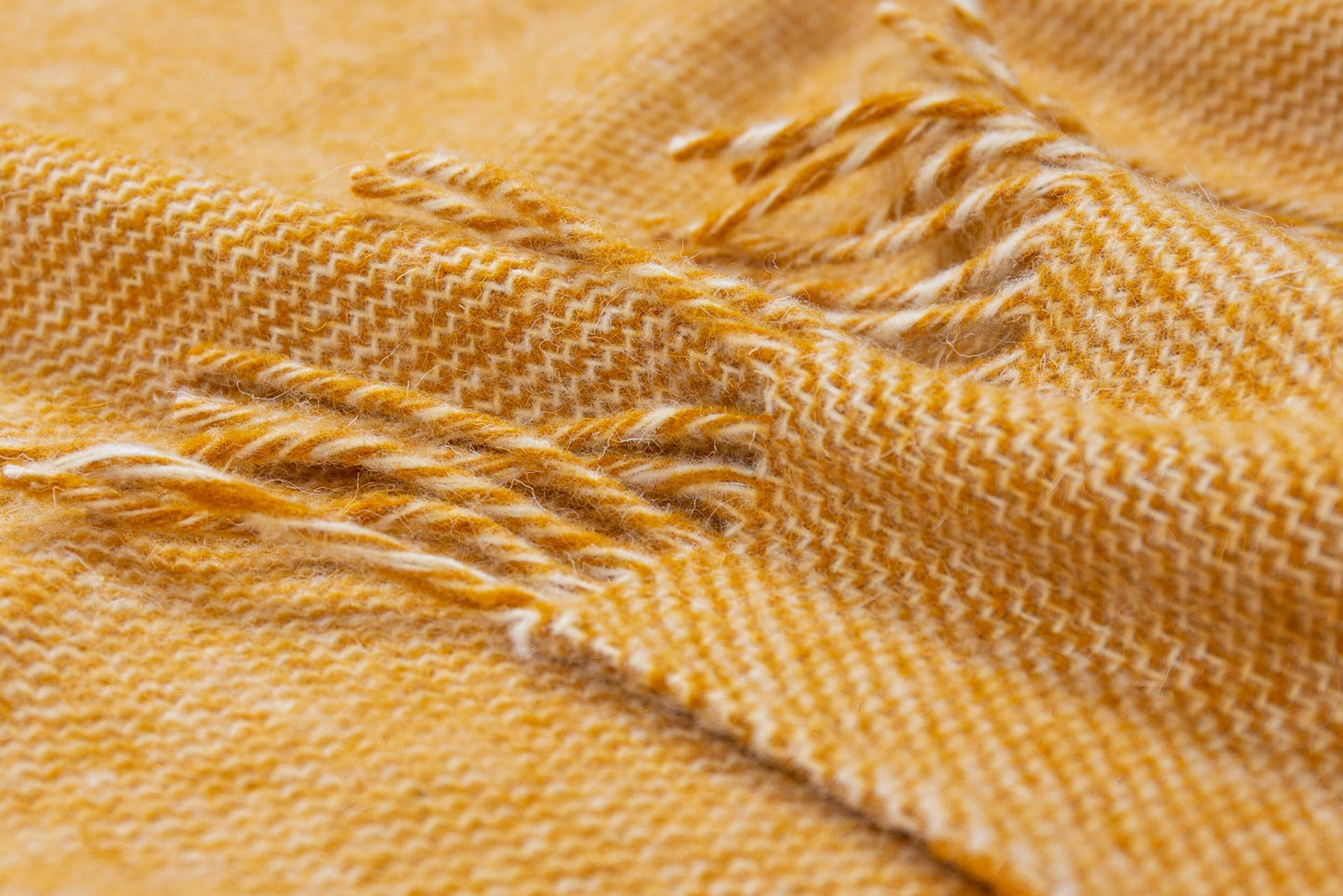 Cambridge Throw - 100% NZ Wool -  Mustard - DecorHouse.com.au