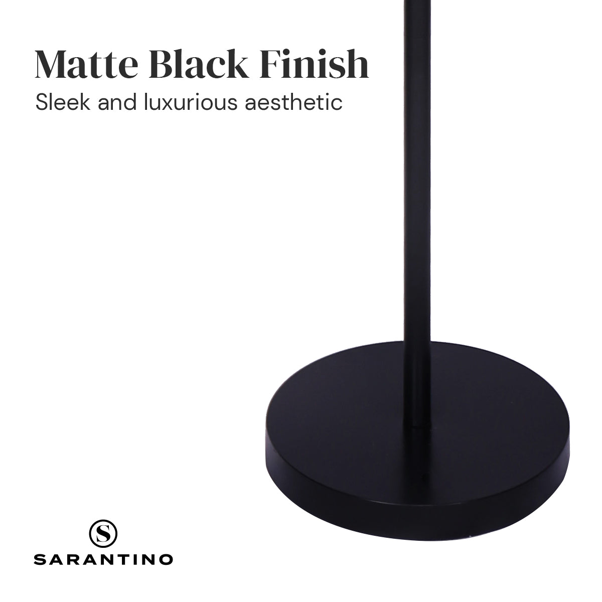 Sarantino Height-Adjustable Metal Floor Lamp Matte Black - DecorHouse.com.au