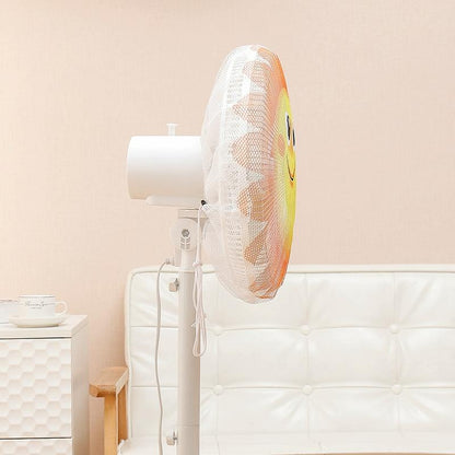 18-Inch Cartoon Children's Electric Fan Mesh Protection Net - Sunflower