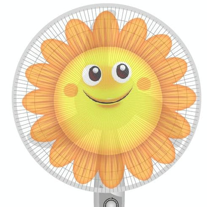 18-Inch Cartoon Children's Electric Fan Mesh Protection Net - Sunflower