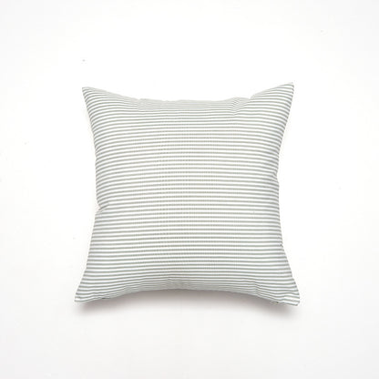 Green Pinstripe Pattern Set of 2 Decorative Cushion Covers - 45x45cm, Soft Polyester (Inserts Not Included)