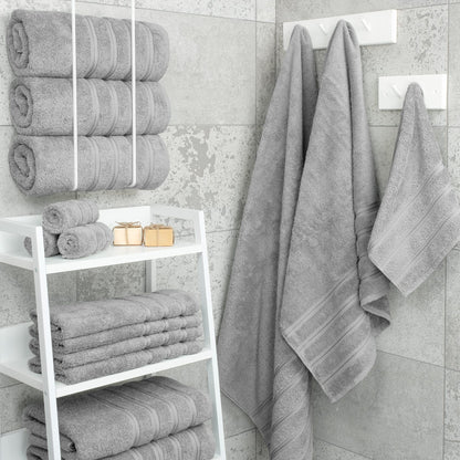 Orange Luxury 6-Piece Combed Cotton Towel Bale Set - Ultra Soft & Absorbent Bath, Hand, Face Towels