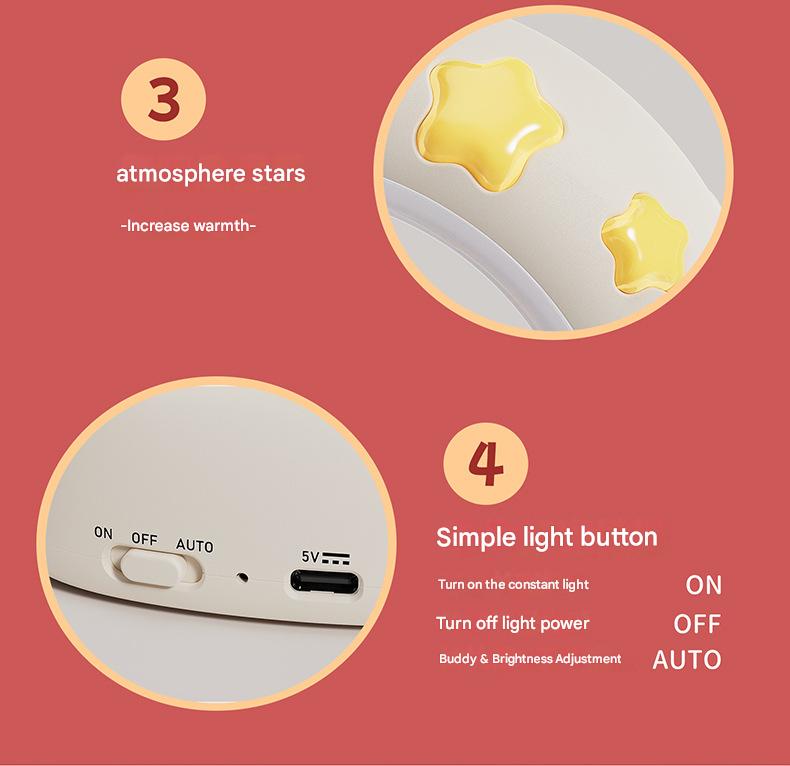 Adorable LED Night Light with Tap Control - 3 Brightness Levels & USB Charging(Little rabbit)