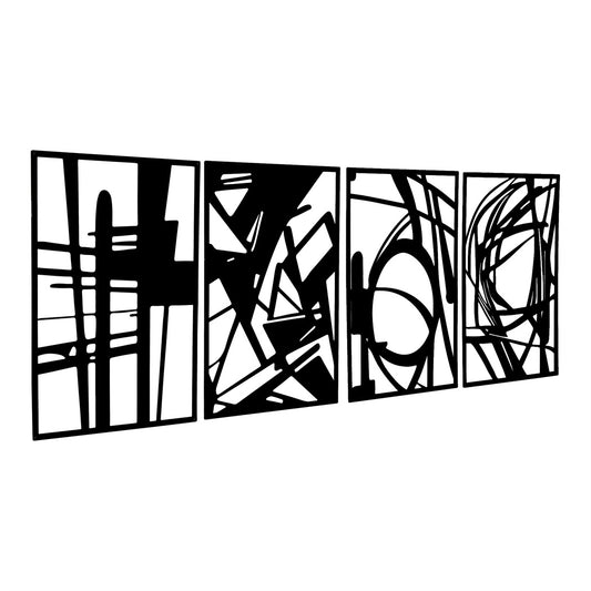 Yezi Metal Wall Art 4Pcs Abstract Minimalist Line Decor-1910149776226258945