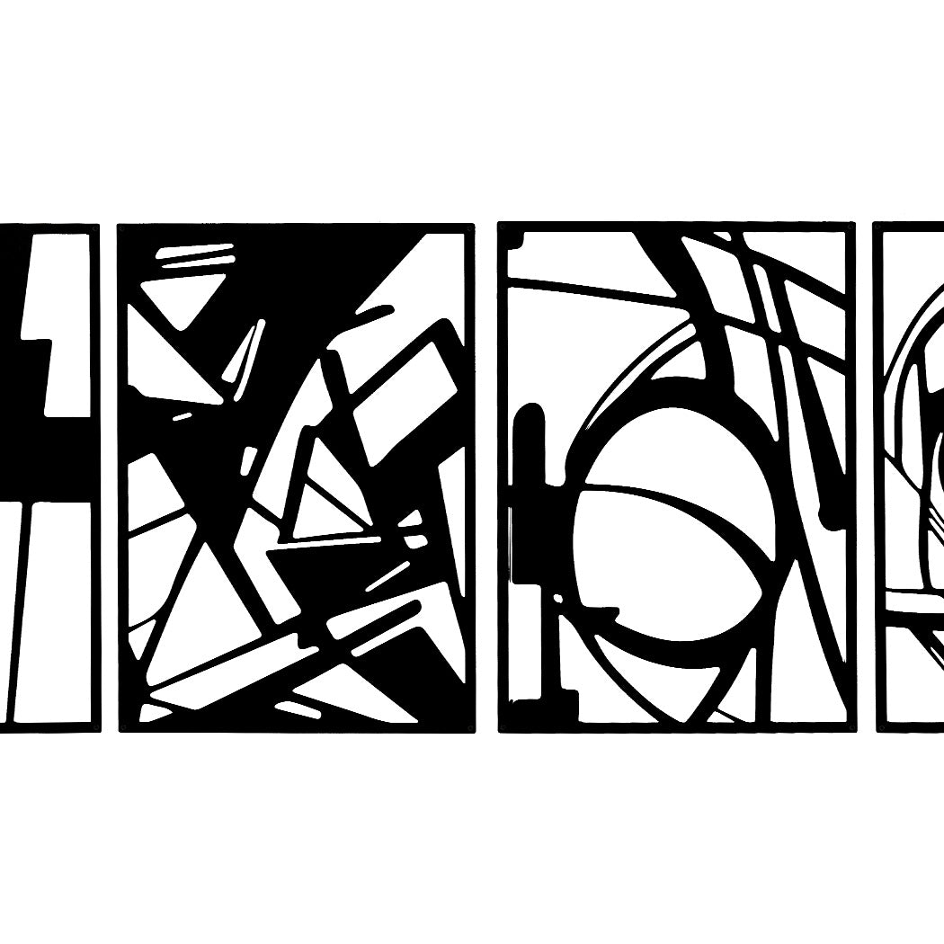 Yezi Metal Wall Art 4Pcs Abstract Minimalist Line Decor-1910149776226258947