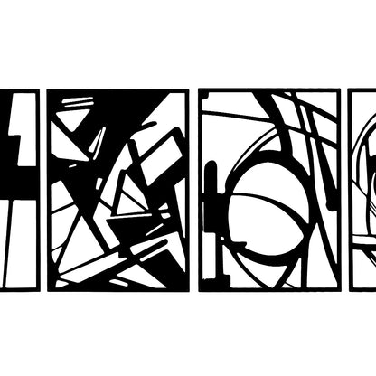 Yezi Metal Wall Art 4Pcs Abstract Minimalist Line Decor-1910149776226258947